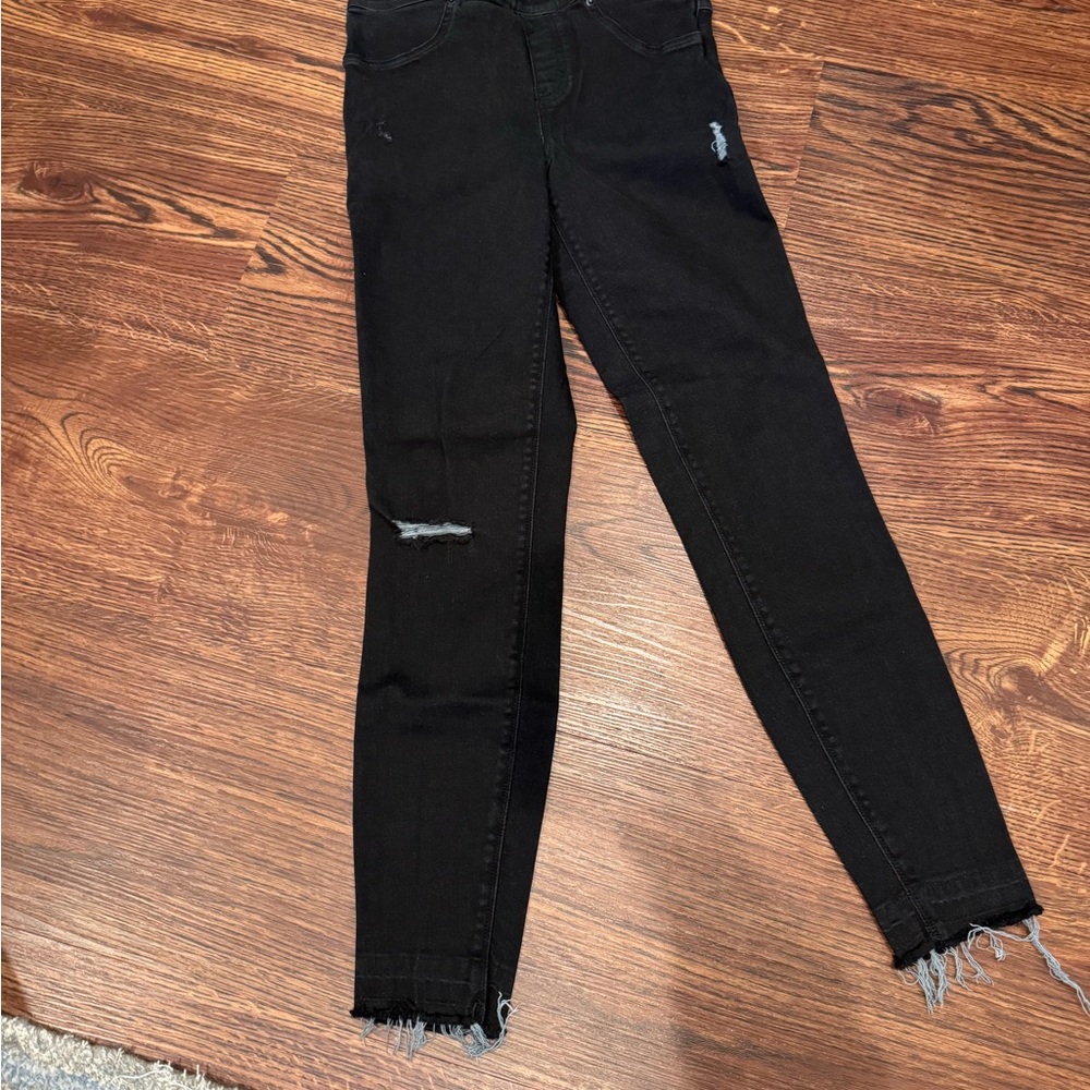 Spanx Black Distressed Jeans
